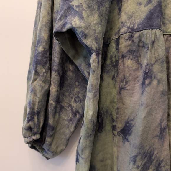 Boho Tie-Dye Tunic Blouse | Cottagecore Peasant Top Size‎ Medium Whimsigoth - Picture 6 of 15